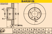 BAR28129 Brzdový kotouč BARUM