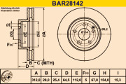 BAR28142 Brzdový kotouč BARUM