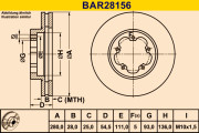 BAR28156 Brzdový kotouč BARUM