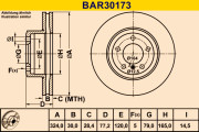 BAR30173 Brzdový kotouč BARUM