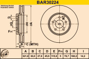 BAR30224 Brzdový kotouč BARUM