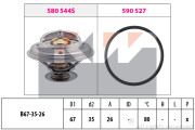 580 544 Termostat, chladivo Made in Italy - OE Equivalent KW