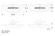 AN-4317KE Sada brzdových destiček, kotoučová brzda AKEBONO