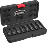 V7017 Síla-ořech-sada Impact screwdriver socket set for internal TORX® profile VIGOR