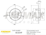 BD-2049 Brzdový kotouč Premium Black High Carbon + FREMAX