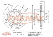 BD-2592 Brzdový kotouč Premium Black High Carbon + FREMAX