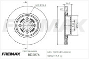 BD-2876 Brzdový kotouč Premium Black High Carbon + FREMAX