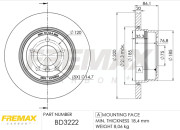 BD-3222 Brzdový kotouč Premium Black High Carbon + FREMAX