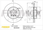 BD-3554 Brzdový kotouč Premium Black High Carbon + FREMAX