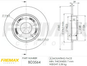 BD-3564 Brzdový kotouč Premium Black High Carbon + FREMAX