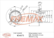 BD-6075 Brzdový kotouč Premium Black High Carbon + FREMAX