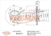 BD-6076 Brzdový kotouč Premium Black High Carbon + FREMAX