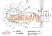 BD-6478 Brzdový kotouč Premium Black High Carbon + FREMAX