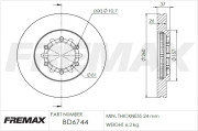 BD-6744 Brzdový kotouč Premium Black High Carbon + FREMAX