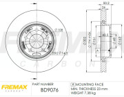 BD-9076 Brzdový kotouč Premium Black High Carbon + FREMAX