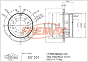 BD-1264 FREMAX brzdový kotúč BD-1264 FREMAX