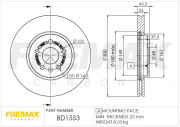 BD-1553 Brzdový kotouč FREMAX