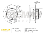 BD-2072 Brzdový kotouč FREMAX