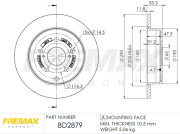 BD-2879 FREMAX brzdový kotúč BD-2879 FREMAX