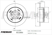 BD-2886 Brzdový kotouč FREMAX