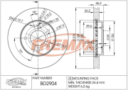 BD-2904 FREMAX brzdový kotúč BD-2904 FREMAX