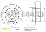 BD-2933 Brzdový kotouč FREMAX