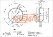 BD-2943 Brzdový kotouč FREMAX