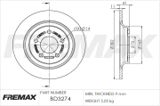 BD-3274 Brzdový kotouč FREMAX