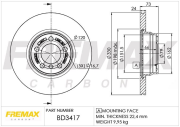 BD-3417 Brzdový kotouč FREMAX