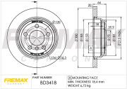 BD-3418 Brzdový kotouč FREMAX