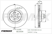 BD-3504 FREMAX brzdový kotúč BD-3504 FREMAX