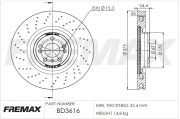 BD-3616 Brzdový kotouč FREMAX