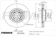 BD-3626 Brzdový kotouč FREMAX