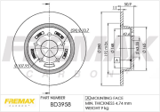 BD-3958 Brzdový kotouč FREMAX