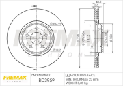 BD-3959 Brzdový kotouč FREMAX