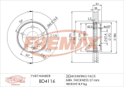 BD-4116 Brzdový kotouč FREMAX