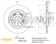 BD-4152 FREMAX brzdový kotúč BD-4152 FREMAX