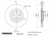 BD-4153 Brzdový kotouč FREMAX