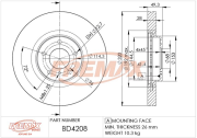 BD-4208 FREMAX brzdový kotúč BD-4208 FREMAX