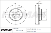 BD-4210 FREMAX brzdový kotúč BD-4210 FREMAX