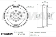 BD-4701 Brzdový buben FREMAX