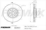 BD-4921 FREMAX brzdový kotúč BD-4921 FREMAX