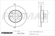 BD-5304 Brzdový kotouč FREMAX