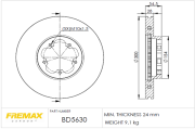 BD-5630 FREMAX brzdový kotúč BD-5630 FREMAX