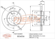 BD-6036 Brzdový kotouč FREMAX