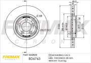 BD-6763 FREMAX brzdový kotúč BD-6763 FREMAX