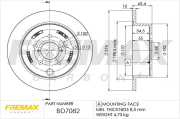 BD-7082 FREMAX brzdový kotúč BD-7082 FREMAX