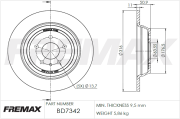 BD-7342 FREMAX brzdový kotúč BD-7342 FREMAX