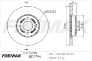 BD-7794 FREMAX brzdový kotúč BD-7794 FREMAX