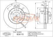 BD-8110 FREMAX brzdový kotúč BD-8110 FREMAX